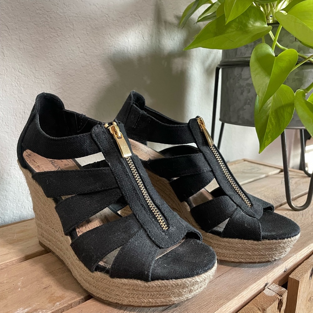 Merona, Black Zip Wedge, women’s size 7